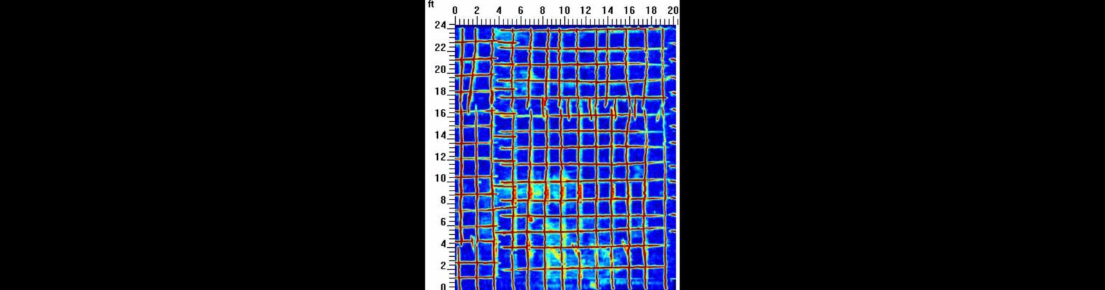 Concrete Scanning Results of the 20 x 25 ft Room to Avoid Rebar